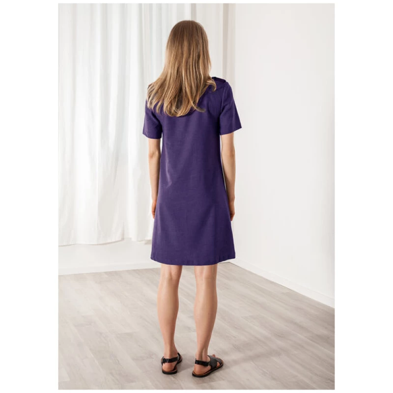 SinWeaver alternative fashion Kurzes Kleid Leinen grau oder blau schlicht