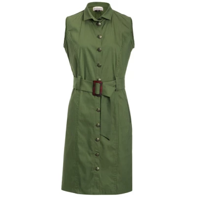 SinWeaver alternative fashion Sommerkleid grün mit Knöpfen knielang
