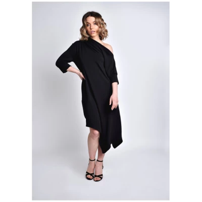 SinWeaver atternative fashion Kurzes Kleid, Midikleid schwarz asymmetrisch