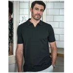 TeeJays Stretch Herren Polo Shirt Kurzarm V - Ausschnitt Bio - Baumwolle