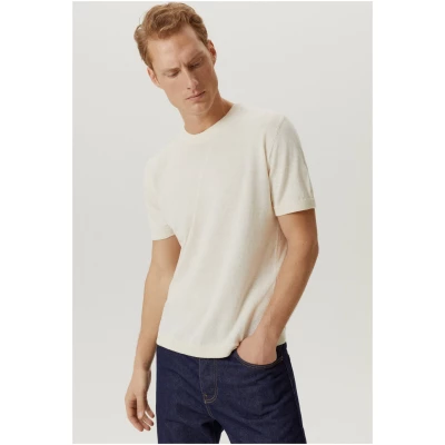 The Linen Cotton Knit T-shirt - Ivory
