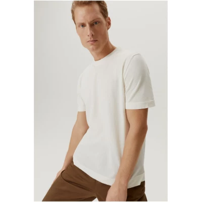 The Organic Cotton Knit T-shirt - Milk White