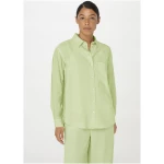 hessnatur Damen Bluse Relaxed aus TENCEL™ Lyocell mit Leinen - grün - Größe 34
