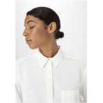 hessnatur Damen Bluse Relaxed aus TENCEL™ Lyocell mit Leinen - weiß - Größe 34