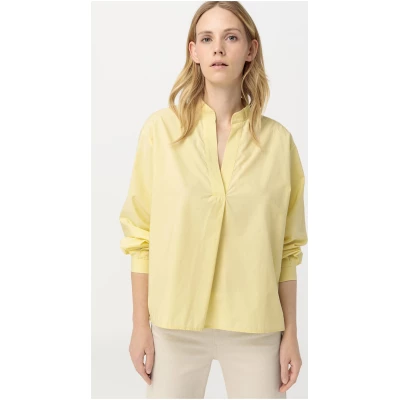 hessnatur Damen Bluse aus Bio-Baumwolle - gelb - Größe 34