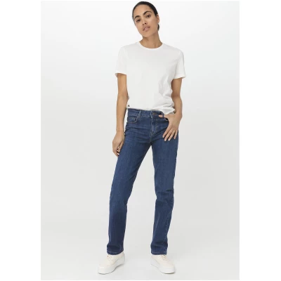 hessnatur Damen Jeans MARIE Mid Rise Straight aus Bio-Denim - blau - Größe 28/30