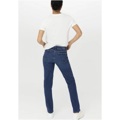 hessnatur Damen Jeans MARIE Mid Rise Straight aus Bio-Denim - blau - Größe 28/30