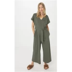hessnatur Damen Jersey Jumpsuit Relaxed aus Bio-Baumwolle - grün - Größe 42