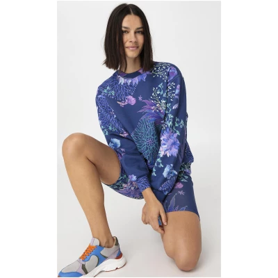 hessnatur Damen NAITO X HESSNATUR Sweatshirt Oversized aus Bio-Baumwolle - blau - Größe 36