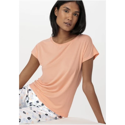 hessnatur Damen Schlafshirt Regular PURE FLOW aus TENCEL™ Modal - orange - Größe 42