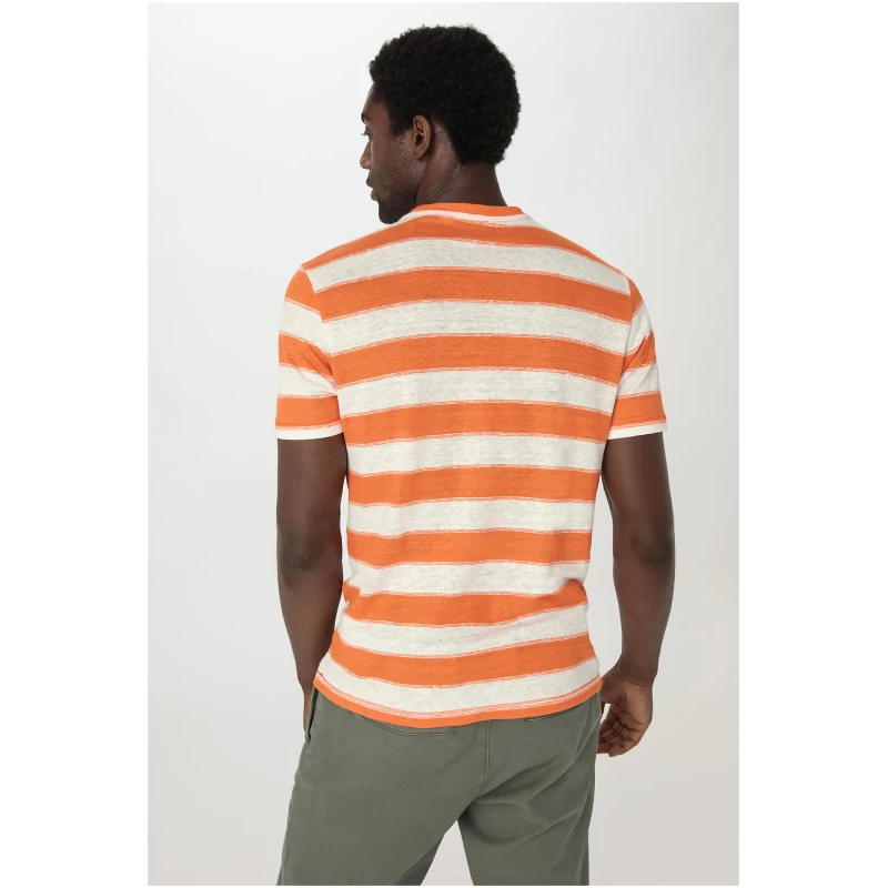 hessnatur Herren Shirt Regular aus Leinen - orange - Größe 46