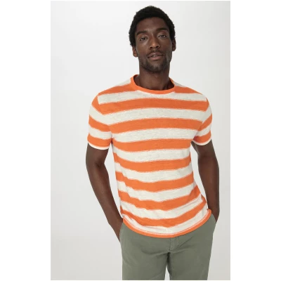 hessnatur Herren Shirt Regular aus Leinen - orange - Größe 46