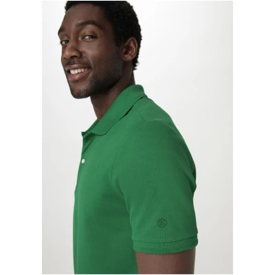 hessnatur Herren Zwirn Polo Shirt Regular aus Bio-Baumwolle - grün - Größe 48