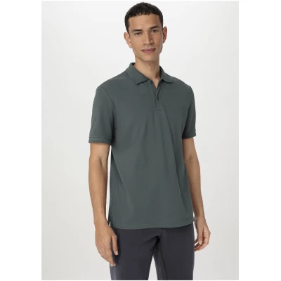 hessnatur Herren Zwirn Polo Shirt Regular aus Bio-Baumwolle - grün - Größe 50