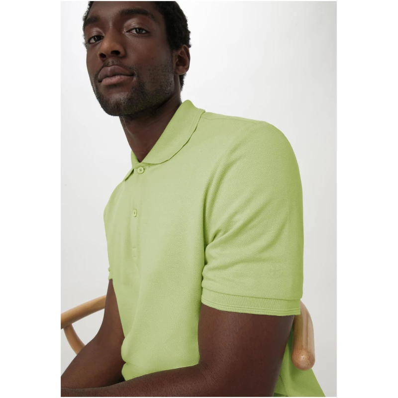 hessnatur Herren Zwirn Polo Shirt Regular aus Bio-Baumwolle - grün - Größe 56