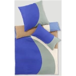 hessnatur Renforcé Bettwäsche-Set ONDA aus Bio-Baumwolle - blau - Größe 135x200 / 40x80 cm