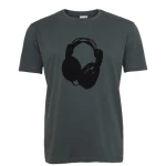 ilovemixtapes Herren T-Shirt mit Kopfhörer aus Biobaumwolle, Made in Portugal ILP06 - stormy weather grau