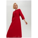 AYANI Lusin | Midi Kleid mit Knopfleiste aus Leinen-ECOVERO