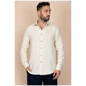 De IONESCU Bio-100% Hanf Shirt Herren Langarm Hemd, Regular Fit, Vegan, Oxford-Kragen