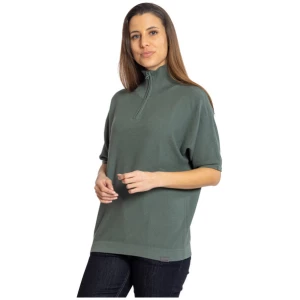Elkline Damen Strick-Polo Shirt Breathe In | Kurzarm Poloshirt mit Kragen und Half-Zip