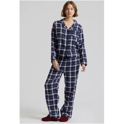 KOMODO Damen vegan Jim Jam - Womens Gots Biologisch Baumwolle Pyjama Set Dark Navy