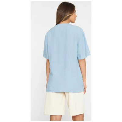KnowledgeCotton Apparel Kurzarm-Bluse - Baseball linen short sleeve shirt
