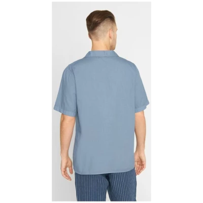 KnowledgeCotton Apparel Kurzarm-Hemd - Boxed Fit Cord Look short sleeve shirt