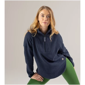 LIVING CRAFTS - Damen Fleece-Troyer - Blau (100% Bio-Baumwolle), Nachhaltige Mode, Bio Bekleidung