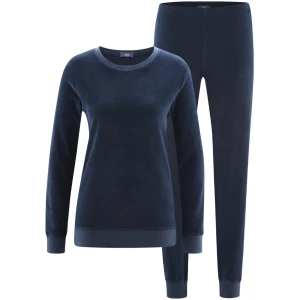 LIVING CRAFTS - Damen Frottee-Schlafanzug - Blau (100% Bio-Baumwolle), Nachhaltige Mode, Bio Bekleidung
