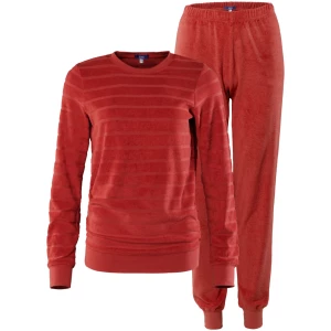 LIVING CRAFTS - Damen Frottee-Schlafanzug - Rot (100% Bio-Baumwolle), Nachhaltige Mode, Bio Bekleidung