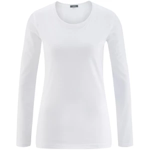 LIVING CRAFTS - Damen Langarm-Shirt - Weiß (100% Bio-Baumwolle), Nachhaltige Mode, Bio Bekleidung