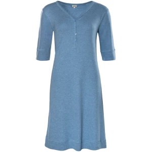 LIVING CRAFTS - Damen Nachthemd - Blau (100% Bio-Baumwolle), Nachhaltige Mode, Bio Bekleidung