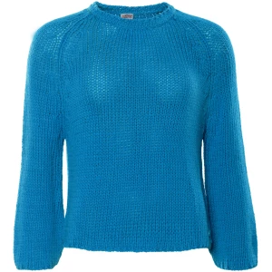 LIVING CRAFTS - Damen Pullover, 3/4-Arm - Blau (100% Bio-Baumwolle), Nachhaltige Mode, Bio Bekleidung