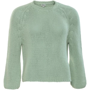 LIVING CRAFTS - Damen Pullover, 3/4-Arm - Grün (100% Bio-Baumwolle), Nachhaltige Mode, Bio Bekleidung
