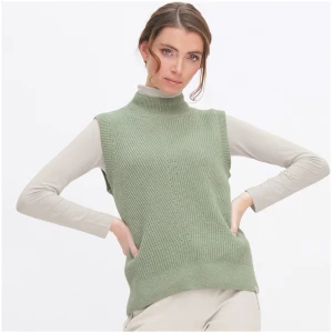 LIVING CRAFTS - Damen Pullunder - Grün (65% Bio-Baumwolle; 35% Bio-Wolle), Nachhaltige Mode, Bio Bekleidung