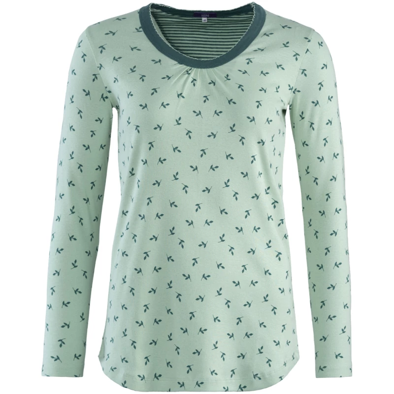 LIVING CRAFTS - Damen Schlaf-Shirt - Gemustert (100% Bio-Baumwolle), Nachhaltige Mode, Bio Bekleidung