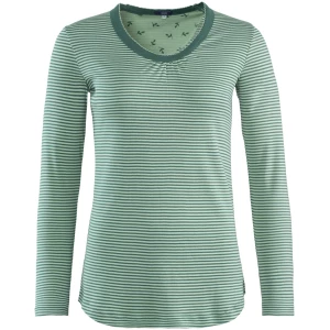 LIVING CRAFTS - Damen Schlaf-Shirt - Gestreift (100% Bio-Baumwolle), Nachhaltige Mode, Bio Bekleidung