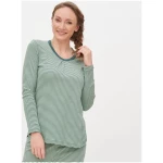 LIVING CRAFTS - Damen Schlaf-Shirt - Gestreift (100% Bio-Baumwolle), Nachhaltige Mode, Bio Bekleidung