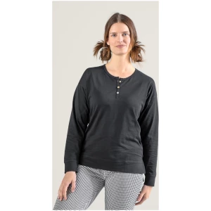 LIVING CRAFTS - Damen Schlaf-Shirt - Schwarz (100% Bio-Baumwolle), Nachhaltige Mode, Bio Bekleidung