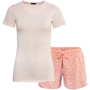 LIVING CRAFTS - Damen Shorty-Pyjama, Set - Orange (100% Bio-Baumwolle), Nachhaltige Mode, Bio Bekleidung