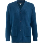 LIVING CRAFTS - Damen Strickjacke - Blau (65% Bio-Baumwolle; 35% Bio-Wolle), Nachhaltige Mode, Bio Bekleidung