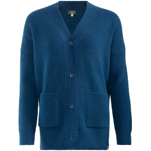 LIVING CRAFTS - Damen Strickjacke - Blau (65% Bio-Baumwolle; 35% Bio-Wolle), Nachhaltige Mode, Bio Bekleidung