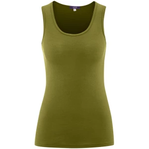 LIVING CRAFTS - Damen Unterhemd - Grün (55% Bio-Wolle; 45% Bio-Baumwolle), Nachhaltige Mode, Bio Bekleidung