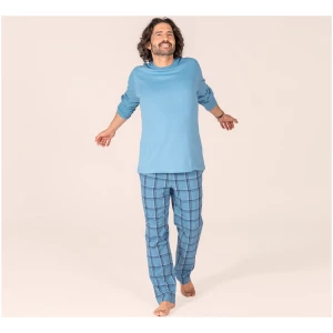 LIVING CRAFTS - Herren Pyjama - Blau (100% Bio-Baumwolle), Nachhaltige Mode, Bio Bekleidung