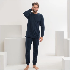 LIVING CRAFTS - Herren Schlafanzug - Blau (100% Bio-Baumwolle), Nachhaltige Mode, Bio Bekleidung
