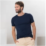 LIVING CRAFTS - Herren T-Shirt, 2er-Pack - Blau (100% Bio-Baumwolle), Nachhaltige Mode, Bio Bekleidung