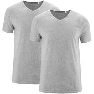 LIVING CRAFTS - Herren T-Shirt, 2er-Pack - Grau (100% Bio-Baumwolle), Nachhaltige Mode, Bio Bekleidung
