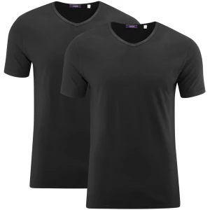 LIVING CRAFTS - Herren T-Shirt, 2er-Pack - Schwarz (100% Bio-Baumwolle), Nachhaltige Mode, Bio Bekleidung