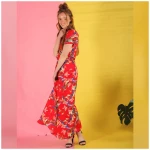 ManduTrap Rot gemustertes Sommerkleid Hanita