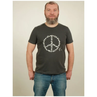 NATIVE SOULS Slub T-Shirt Herren - Peace - dark grey